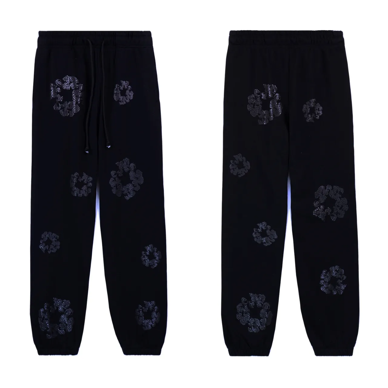 Jacket 105 Trousers 88 Real stock DENIM TEARS main line Kapok sweatshirt cashmere Swarovski cotton ring trousers Color: black silver black black pink gray Size: S M L Pink Gray Size: S M L XL